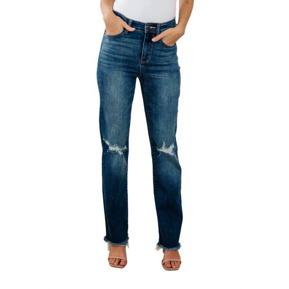 JUDY BLUE Denim - NEW JUDY BLUE high rise distressed straight jeans in medium wash